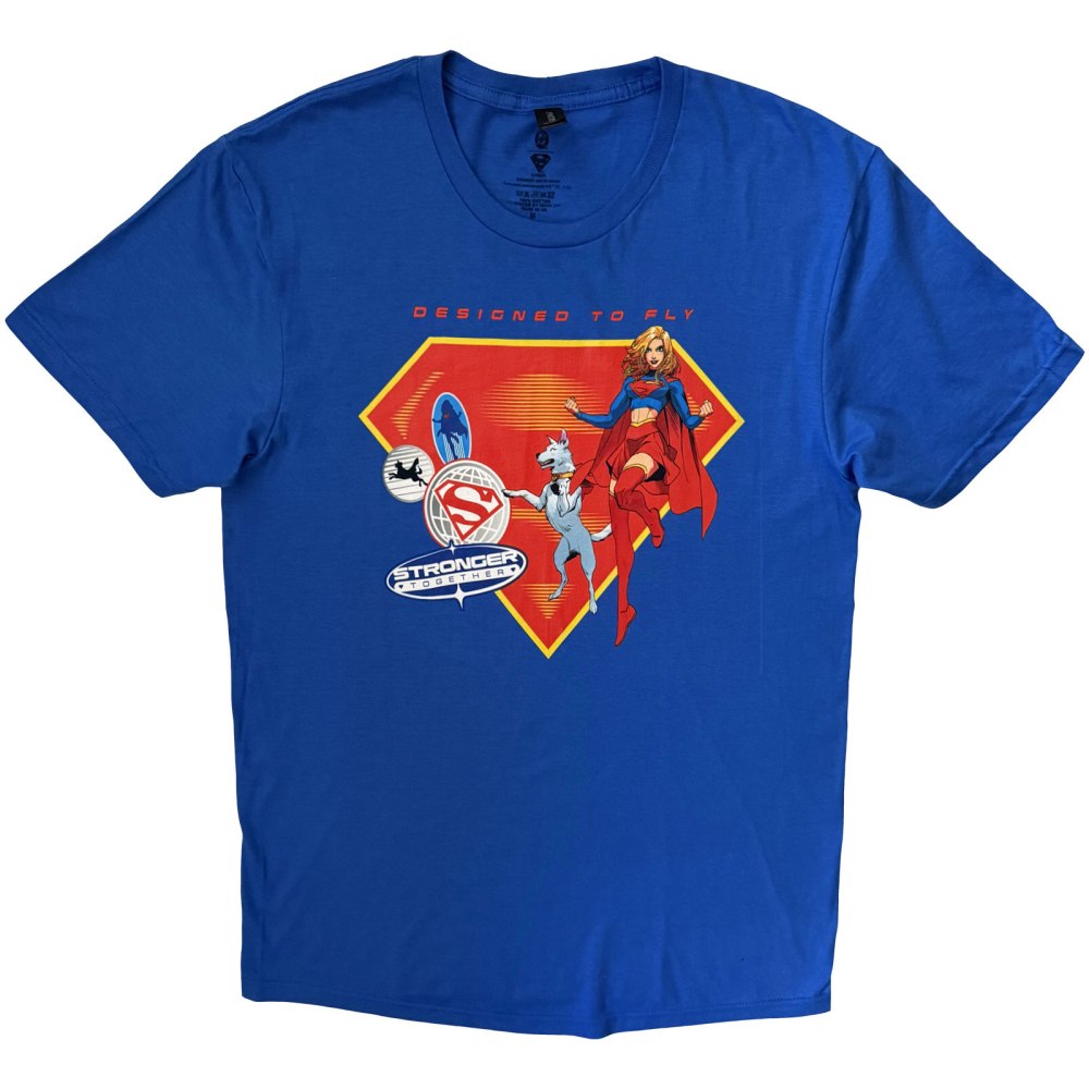DC Comics Supergirl - Designed To Fly Heren Tshirt - Blauw